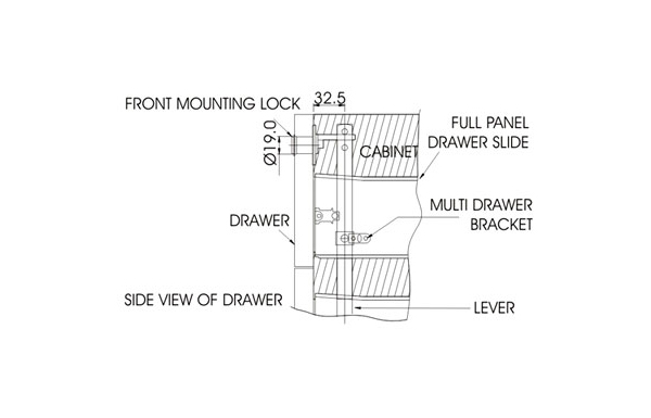 Ebco Front Multi Drawer Lock Primium